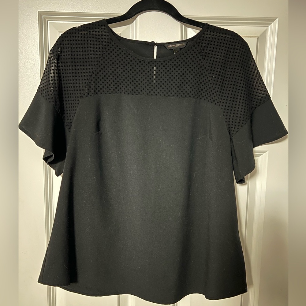 Banana Republic Black Textured Blouse